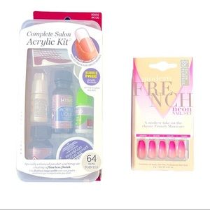 KISS 💋 + Salon Perfect Acrylic Nail Kit Sets NWT (2 Sets)